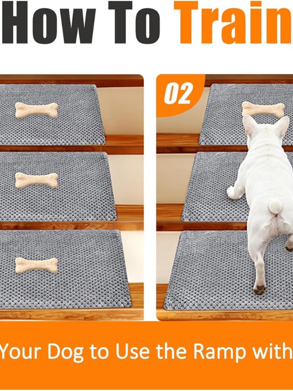 Dog Ramp for Stairs for Small & Senior Dogs and Cats (Gray, 6 Pack) - Picture 7 of 9
